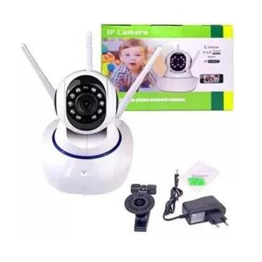 Imagem de Camera com 3 Antenas Robo Ip Wifi 360º 720P Hd Câmera Eletrônica - PC 