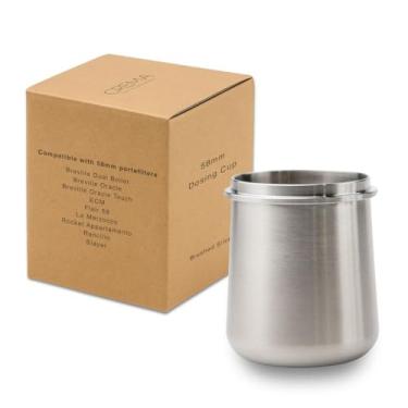 Imagem de Crema Coffee Products Copo dosador de 58 mm | Compatível com Breville Portafilters etc | Durável 100% aço inoxidável | Aba embutida para facilitar a transferência | Design elegante e sem bagunça |