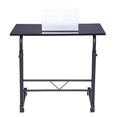 Imagem de Mesa lateral móvel estação de trabalho mesa de computador ajustável removível 15 mm aglomerado mesa lateral de aço preto ajuste a altura atendendo às suas diferentes necessidades casa cabeceira laptop