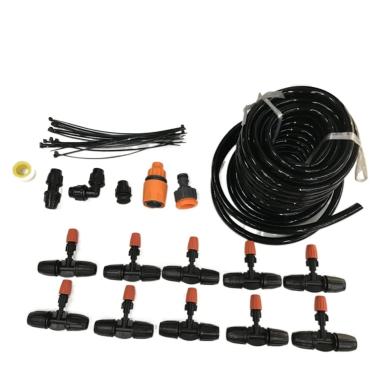 Imagem de XMGKMN Fácil de instalar irrigação de telhado de jardinagem 4/7 mm gramado atomizado farpado irrigação micro aspersor trava de três vias reto