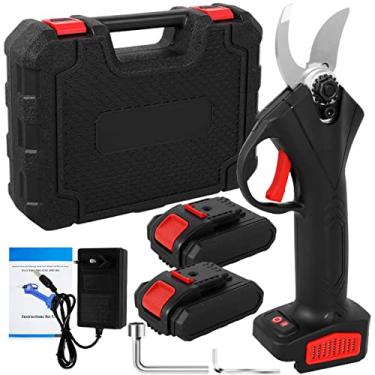 Imagem de Tesouras de poda elétricas, Tesouras de poda elétricas sem fio de 35 mm Tesoura de poda elétrica Tesoura de jardim com aberturas de 2 níveis Cortador de galhos de árvores frutíferas recarregável