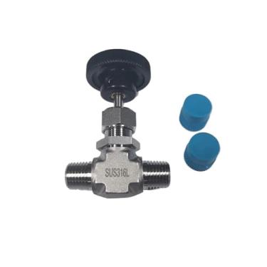 Imagem de Válvula de agulha de gás de 2 vias NPT macho 1/8 1/4 3/8 1/2 NPT BSPP Válvula de agulha alta ajustável aço inoxidável 316 3000psi (1/20.3 cm, BSPP)