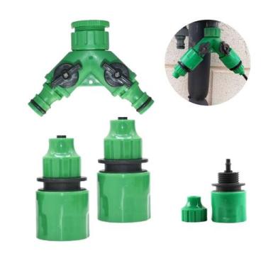 Imagem de Kit 1 Conexão Y e 2 Engate Rápido P/ Mangueira 4mm - 3 Peças - Genéric