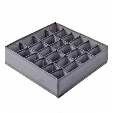 Imagem de Organizadora Com 24 Compartimentos | Para Roupas íNtimas, Meias E Lingerie | Organizador De ArmáRios E Gavetas(24 Divisórias-CINZA,KIT 2)
