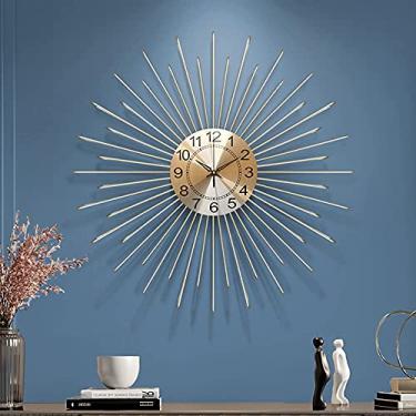 Imagem de ZYHSIJOBAS Decoração de parede de metal para casa, relógio de parede para decoração de sala de estar, relógio de parede, relógios de parede de arte silenciosa