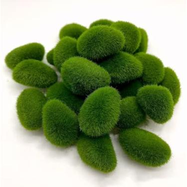 Imagem de 25 peças de musgo artificial para decoração de musgo verde falso para arranjos florais, jardins de fadas e artesanato DIY (verde)