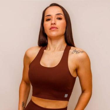 Imagem de Top Decote U Confort Treino Corrida - Coffee - Conforto e Estilo para 
