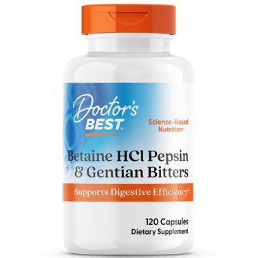 Imagem de Betaína HCL 650mg Pepsina Genciana 120 Capsulas Doctor's Best