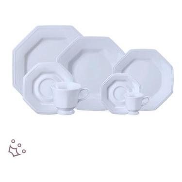 Imagem de Jogo Jantar E Chá 42 Peças Prisma Porcelana Schmidt 6 Pessoas - Porcel