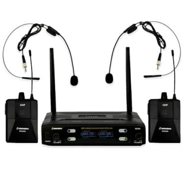 Imagem de Microfone Sem Fio Duplo de Cabeça UHF SD-28 BB - Soundrix