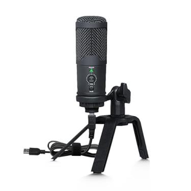 Imagem de bomaite Microfone dinâmico USB, microfone de computador para podcast, gravação de vocal, transmissão ao vivo, jogos, locução, kit de microfone de estúdio profissional de metal com cancelamento de