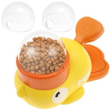 Imagem de HJJWNDDNG Dispensador de petiscos interativo para cães, alimentador lento de quebra-cabeça com 3 tamanhos de saída de comida, lavável, alimentador automático para cães (amarelo)