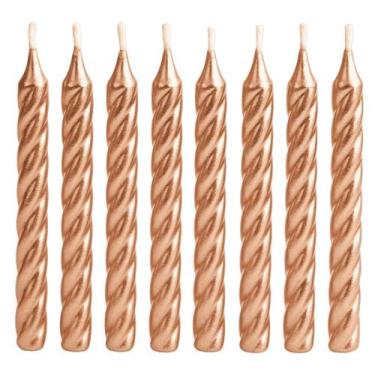 Imagem de Vela espiral metalizada c/08un. - Silverfestas, Rosé Gold