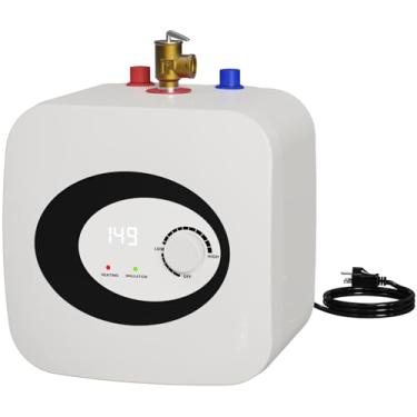 Imagem de Ganggend Mini aquecedor de água elétrico de 2,5 galões, 110 V 1500 W sob a pia aquecedor de água quente instantâneo com libertação de pressão Vavle, ecrã digital para cozinha, RV