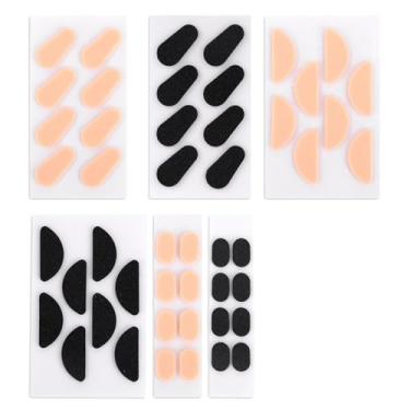 Imagem de 24 Pares de Almofadas Nasais para Óculos, Espuma EVA de 1,5mm Espessura Almofadas Antiderrapantes Ovais Meia-Lua Apoios Nasais em Formato Gota para Óculos Grau e Sol (Cor da Pele, Preto)