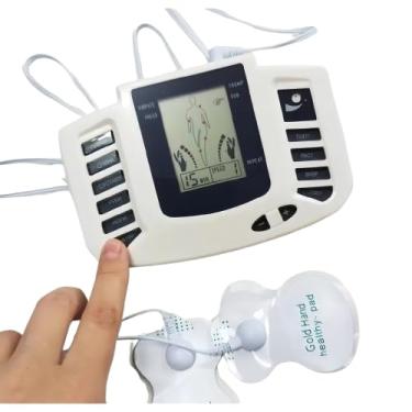 Imagem de Massageador Elétrico Digital, Aparelho de Eletroestimulação com LCD, 4 Eletrodos, Controle de Intensidade, para Alívio da Dor e Relaxamento Muscular