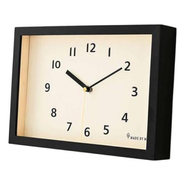Imagem de IEUDNS Relógio de parede silencioso, prático e conveniente, arte de parede, decoração moderna para casa, relógio de mesa para presente escolar, sala de aula, Preto