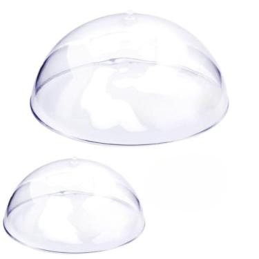 Imagem de Porta Bolo, Tampa para Bolo Acrilico, Cupulas P, M, G Tampa Cristal para Bolos E Tortas, Protetor de Alimentos Cobre Alimentos(KIT- 1M + 1 G)