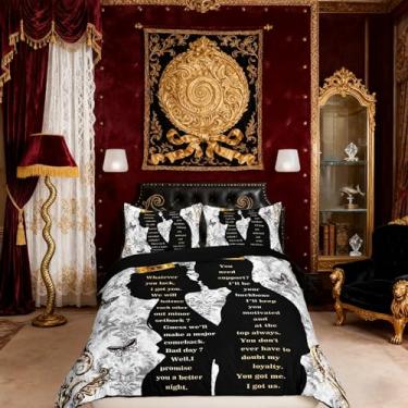 Imagem de Conjunto de capa de edredom infantil para mulheres negras africanas, tamanho queen, coroa, casal, borboleta, romântico, meninas, meninos, decoração de quarto vintage, floral barroco, capa de edredom