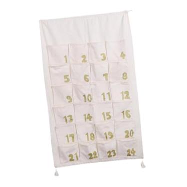 Imagem de IEUDNS Calendário do Advento de Natal com 24 dias, bolsos para armazenamento, bolsa para pendurar na parede, ideal para quarto, porta ou restaurante.