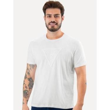 Imagem de Camiseta Guess Masculina Embossed Logo Branca-Masculino
