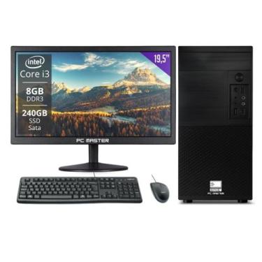 Imagem de Computador Completo Core i3 8gb 240gb ssd sata kit teclado e mouse Mon