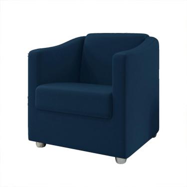 Imagem de Poltrona Decorativa Bia Suede Azul Marinho Dal Poz Estofados