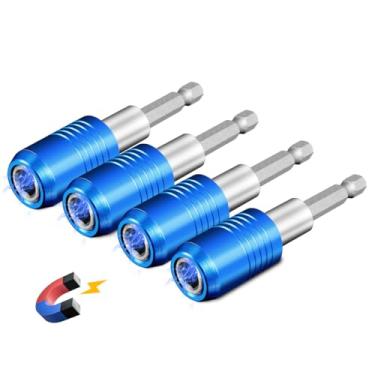 Imagem de BLACKROBOT Suporte magnético de 4 peças para brocas de impacto de troca rápida, extensão de broca de 6 cm para chaves sextavadas de 1/10.2 cm, ideal para pontas de chave de fenda, porcas, brocas e