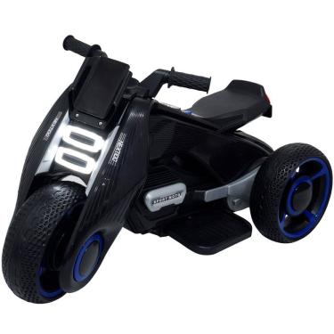 Imagem de Mini Moto Elétrica 6V Triciclo Futurista Criança Infantil Led Som Usb Preto Brinqway Bw-223 Bivolt