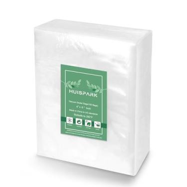 Imagem de HUISPARK - Sacos seláveis a vácuo, resistentes, grau comercial, 10 x 15 cm, vedação térmica, seguro para fervura e micro-ondas, 100 unidades, 4''×6''