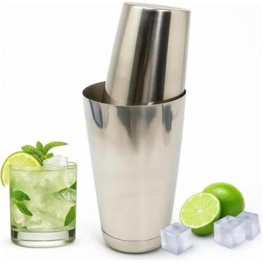 Imagem de Coqueteleira Inox 820ml Profissional 2 Peças – Kit Bar Bartender com Copo e Tampa, Ideal para Drinks e Coquetéis