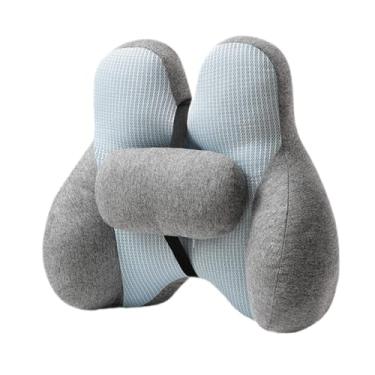 Imagem de Kokiya 2x Almofada de apoio lombar para cadeira, almofada de apoio para as costas, almofada de assento prática, almofada de cintura para cadeira de, Azul