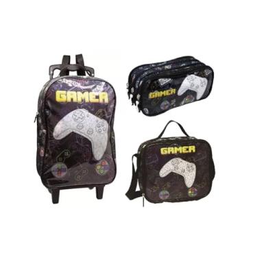 Imagem de Mochila Infantil Com Rodinha Gamer Md Preta 109322