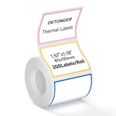 Imagem de DETONGER Etiquetas térmicas de papel autoadesivo para impressoras térmicas de 5 cm, ideal para etiqueta doméstica/escritório/pequenas empresas/código de barras/uso de etiqueta de nome - 40 x 30 mm (40