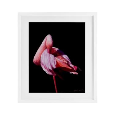 Imagem de Stupell Industries Impressão emoldurada de bétula flamingo em contraste aviário sob vidro, design de James Corwin, 40 x 33