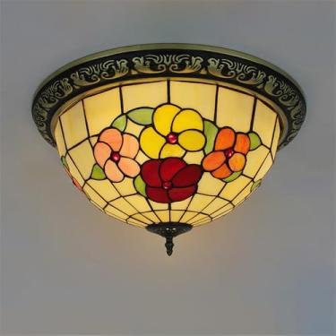 Imagem de Luminária de teto LED contemporânea de luxo para quarto, estilo retrô americano, criativa, para sala de estar, restaurante, escritório, casa de campo, hotel, corredor, café, bar, com vidro c