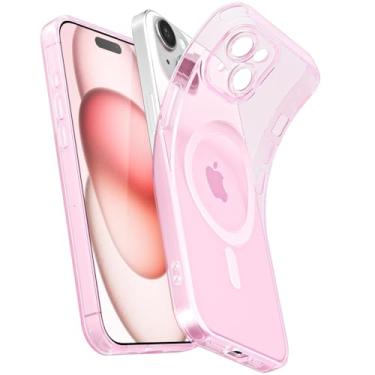 Imagem de Svanove Capa magnética transparente para iPhone 15, compatível com Magsafe Slim Thin Transparente Mag Safe Case para mulheres e meninas, capa de segurança de borracha de silicone macia fofa com capa