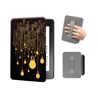 Imagem de Akacy Capa com estampa pintada com alça para Kindle Paperwhite de 6,0 polegadas 11ª geração lançada em 2022/2024 (Modelo: C2V2L3/RS23CV) Proteção de couro PU (14)