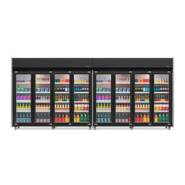 Imagem de Expositor 8 Portas Geas8p Gelopar Auto Serviço Preto 4 Prateleiras 220v