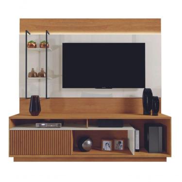 Imagem de Home Para Sala De Tv Moderno Com Led - Ravena-naturale-off White - Mavau Móveis