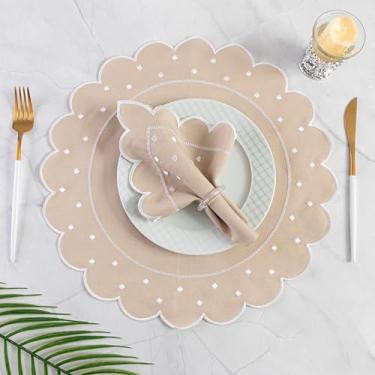 Imagem de Kit 24 Pçs 12 Lugares Mesa Posta Sousplat Jogo Americano Poá