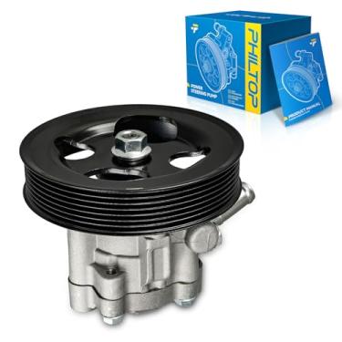 Imagem de PHILTOP Bomba de direção hidráulica 215366 com polia, adequada para 2004-2010 TITAN, 2005-2009 Armada, 2004-2011 QX56, 2004 Pathfinder Armada, substitui OE 215366, 491107S000, 6040X, 6312999 80826 6