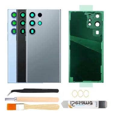 Imagem de Substituição de vidro traseiro para Samsung Galaxy S23 Ultra com lente de vidro da câmera e kits de ferramentas de reparo (cinza)