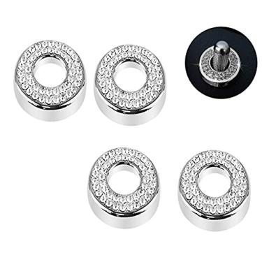 Imagem de Capa de puxador de bloqueio de porta interna de carro Bling compatível com Mercedes-Benz, acessórios de Mercedes Benz, acessórios brilhantes de carro, acessórios de parafuso de varão de cristal (4 peças)