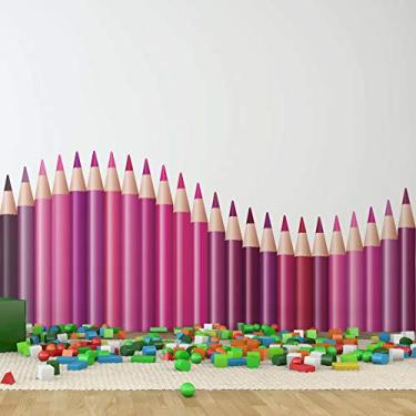 Imagem de Adesivo de Parede Infantil Lapis de Cor Onda tons de Rosa