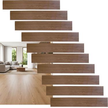 Imagem de Piso Vinilico 1m2 Autoadesivo Chao Madeira Falsa Sala Estar Cozinha Copa Banheiro Reforma Obra Casa Lavanderia Decoraçao