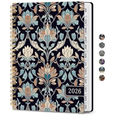 Imagem de Agenda 2026, agenda semanal e mensal para mulheres, janeiro de 2026 a dezembro de 2026 bonita agenda com abas mensais, bolso interno, encadernação em espiral, perfeita para escritório, casa, escola