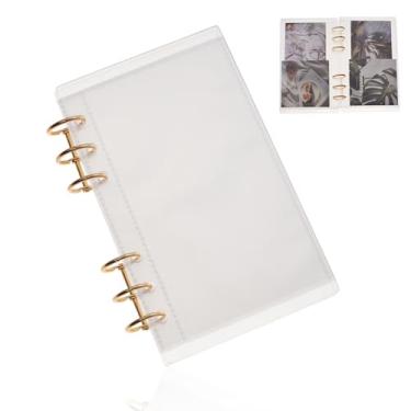 Imagem de AHANDMAKER 10 peças de capa de caderno de acrílico transparente com 2 peças de fichário de 3 anéis, anel de metal dourado, agenda recarregável, sem zíperes para anotações, faça você mesmo, álbuns de