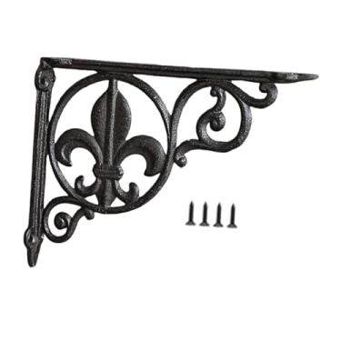 Imagem de Fenteer Suporte de prateleira decorativo para parede, com design antigo, em formato de L, para cantos. Suporte rústico para prateleiras, Style a