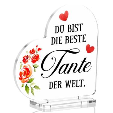 Imagem de Presente para tia de sobrinha, sobrinho, tia no mundo, placa de coração de acrílico presentes para tias, tias, Natal, aniversário, dia das mães